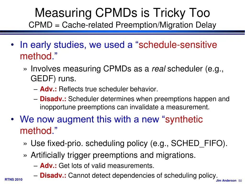 measuring cpmds is tricky too cpmd cache related