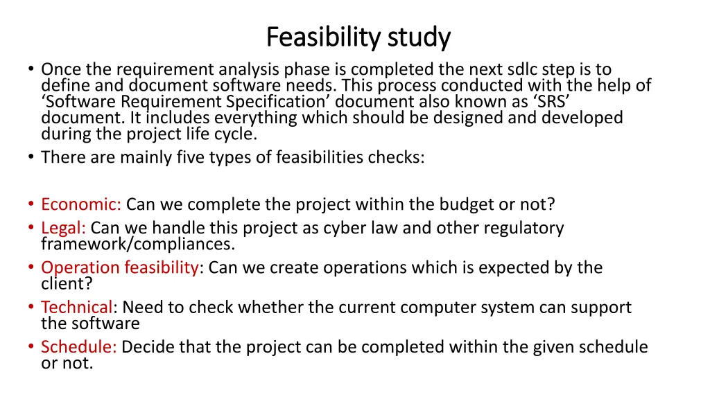 feasibility study feasibility study