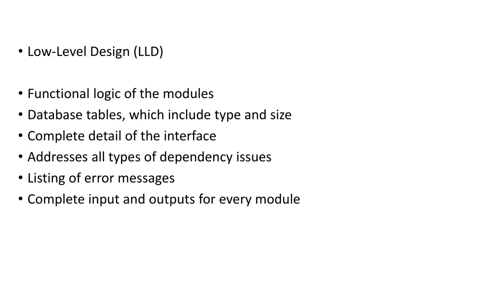 low level design lld