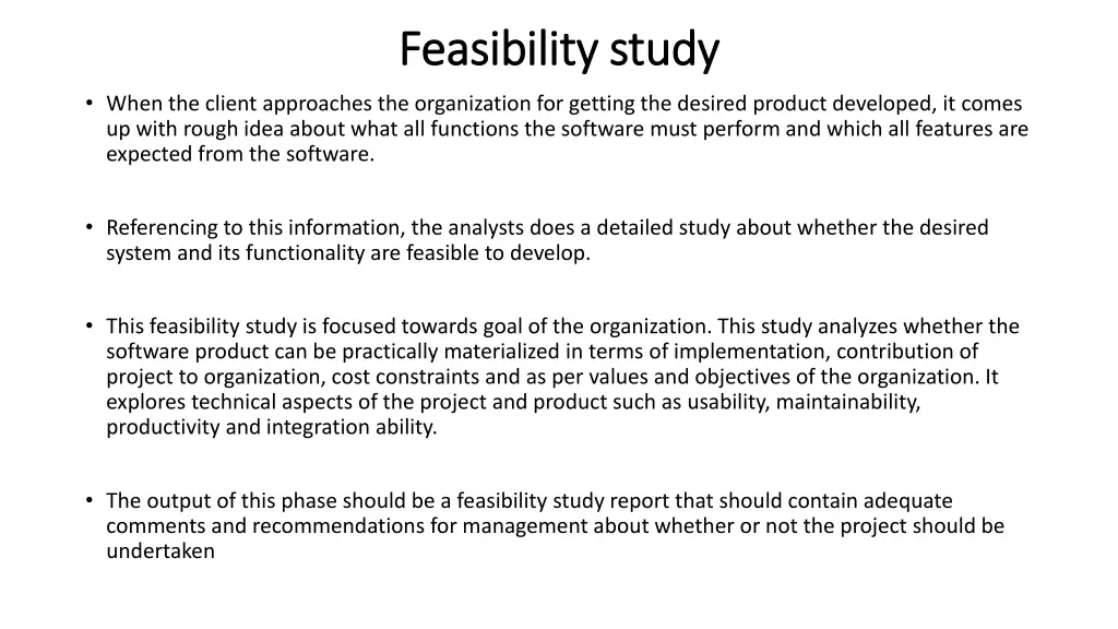 feasibility study feasibility study