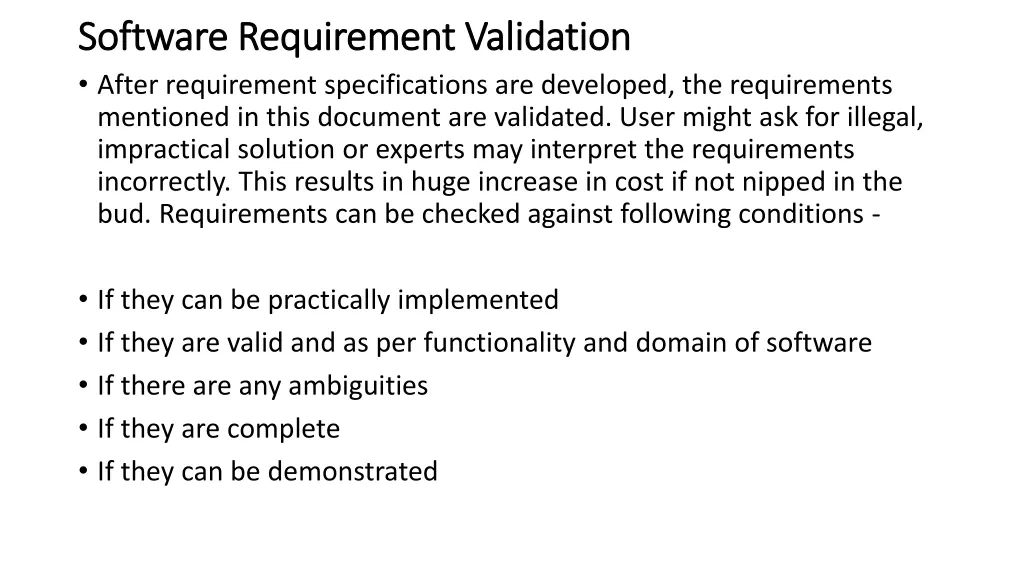 software requirement validation software