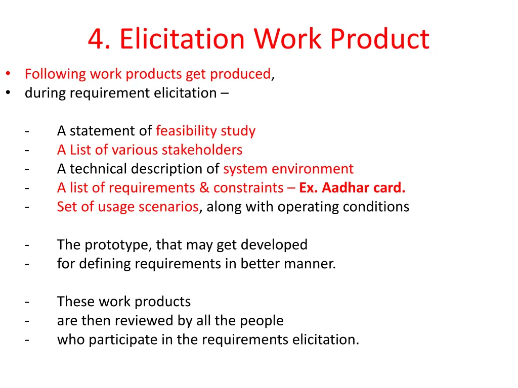 4 elicitation work product