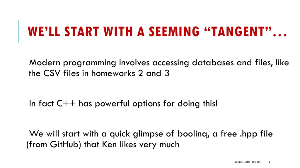 we ll start with a seeming tangent