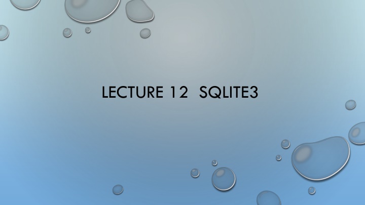 lecture 12 sqlite3