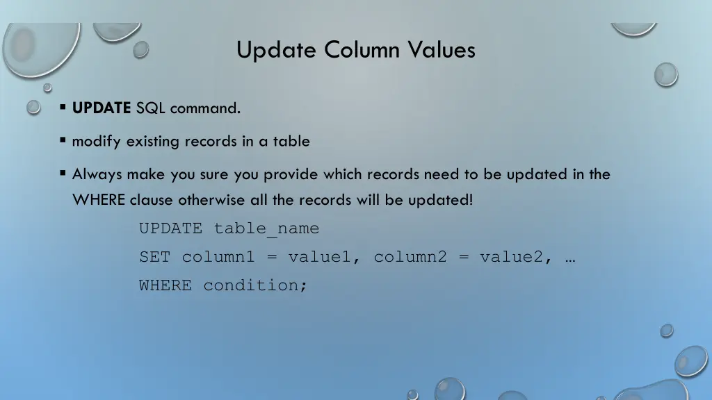 update column values