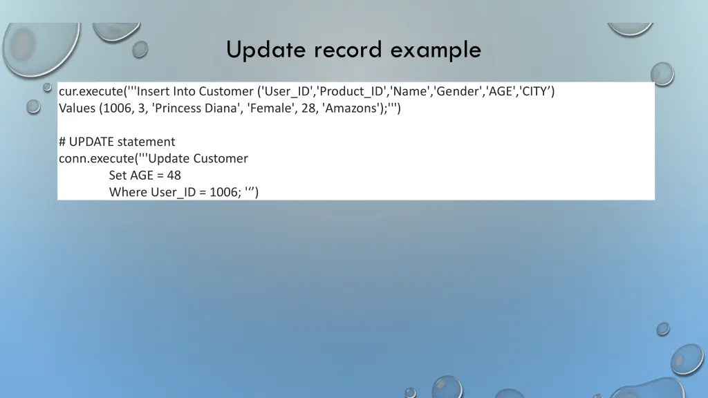 update record example
