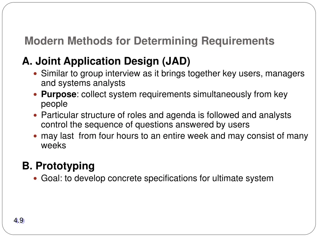 modern methods for determining requirements