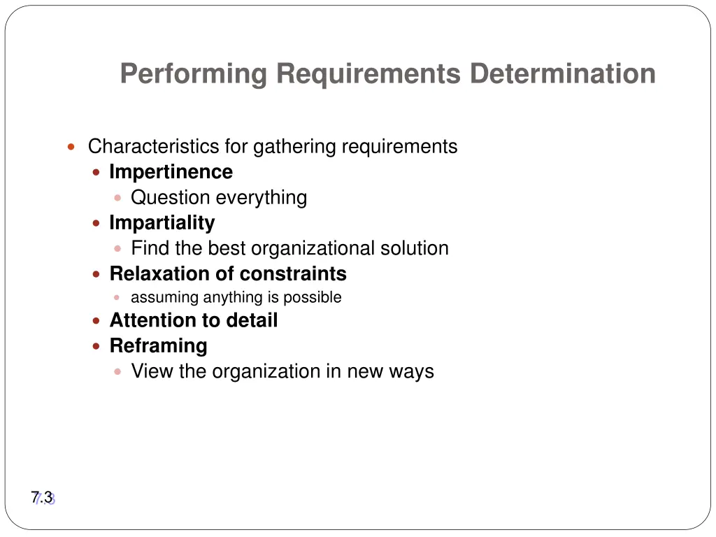 performing requirements determination 1