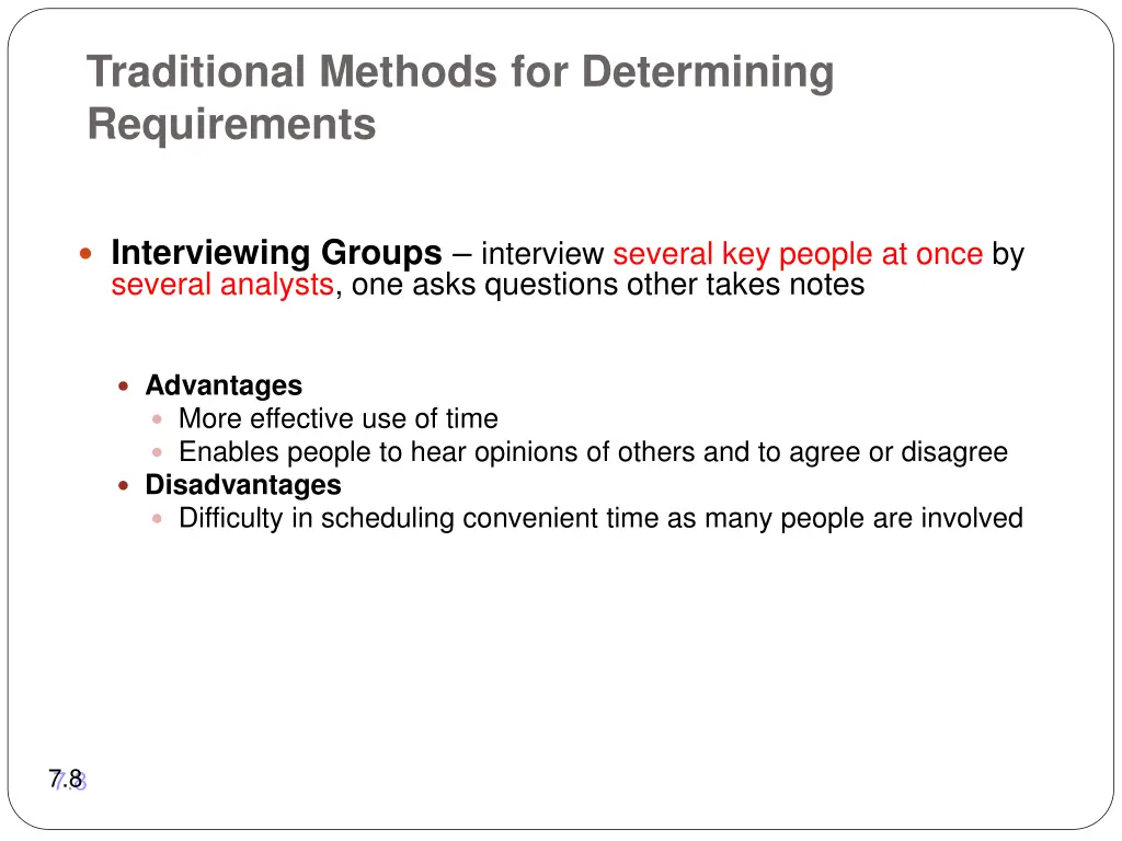 traditional methods for determining requirements 3