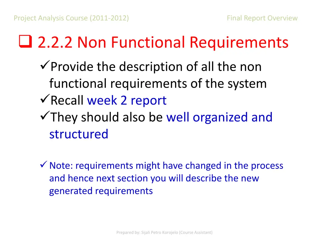 project analysis course 2011 2012 final report 12