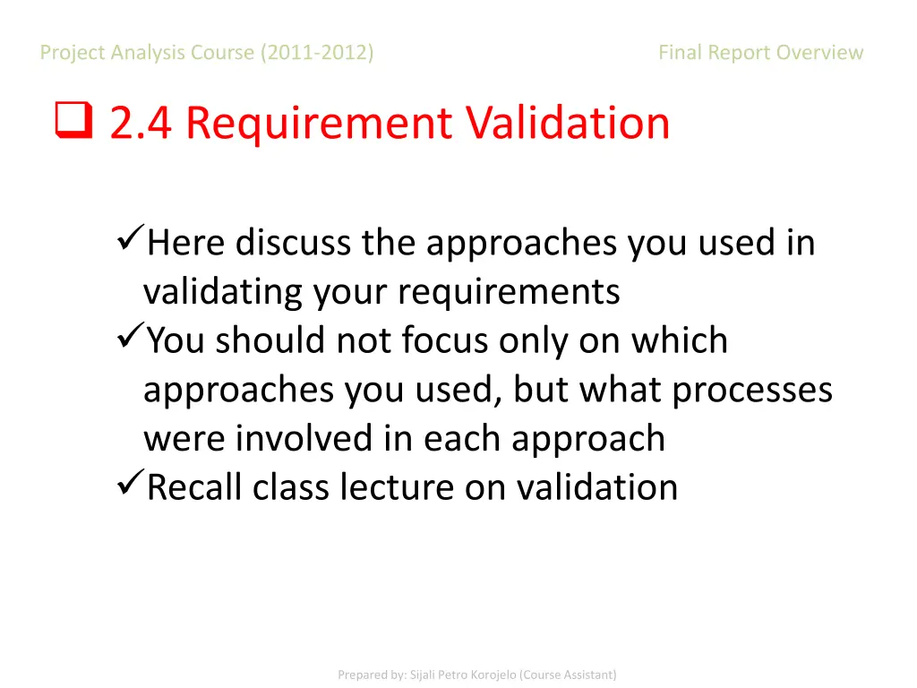 project analysis course 2011 2012 final report 14
