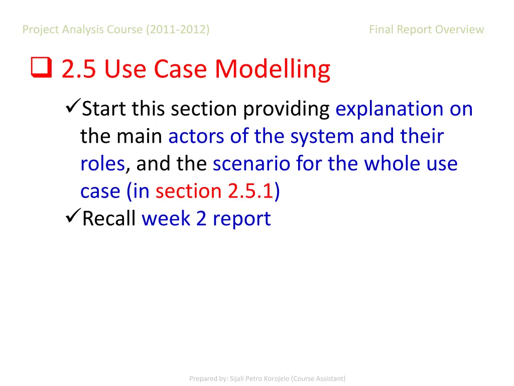 project analysis course 2011 2012 final report 15