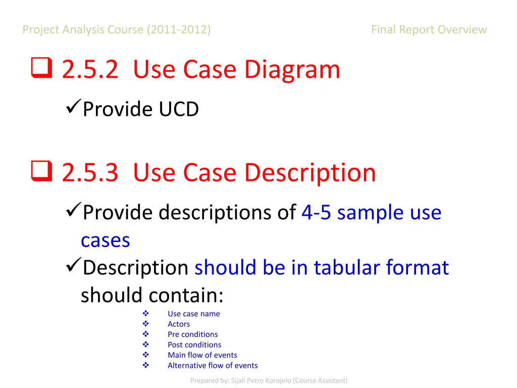 project analysis course 2011 2012 final report 16