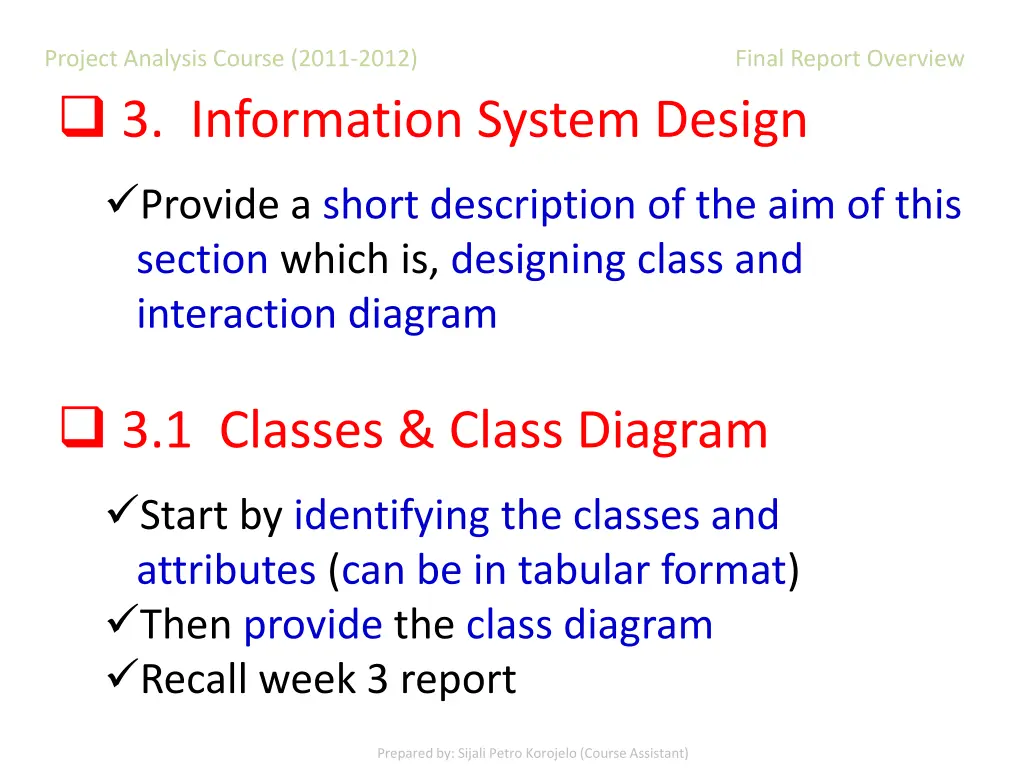 project analysis course 2011 2012 final report 17