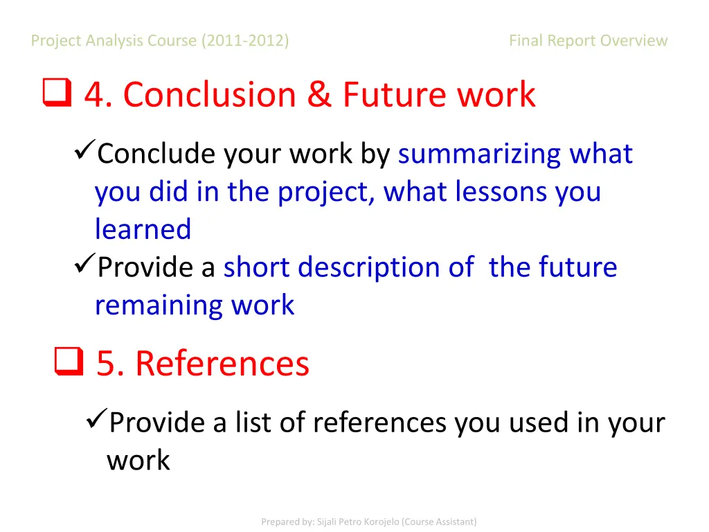 project analysis course 2011 2012 final report 19