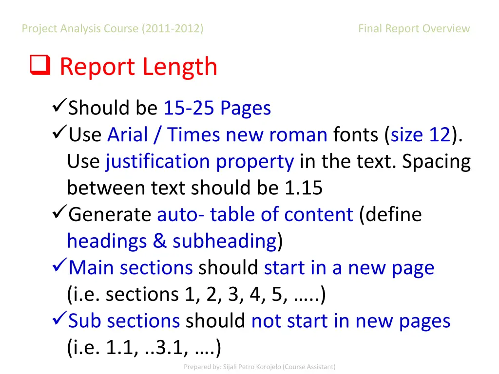 project analysis course 2011 2012 final report 20