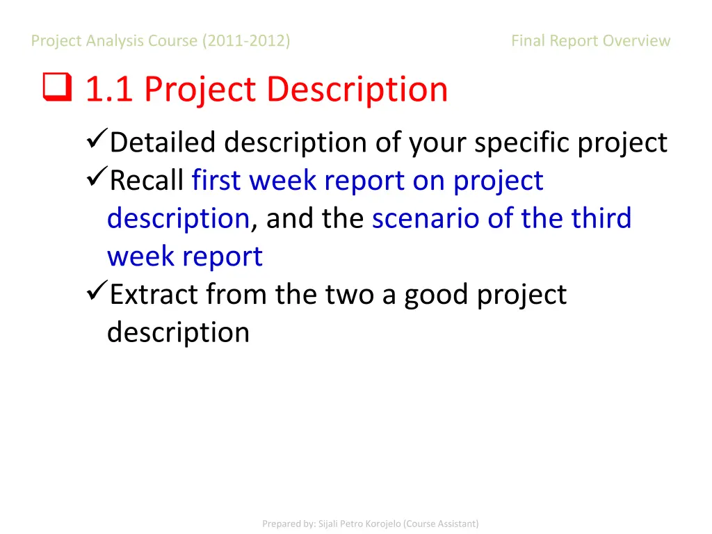 project analysis course 2011 2012 final report 4