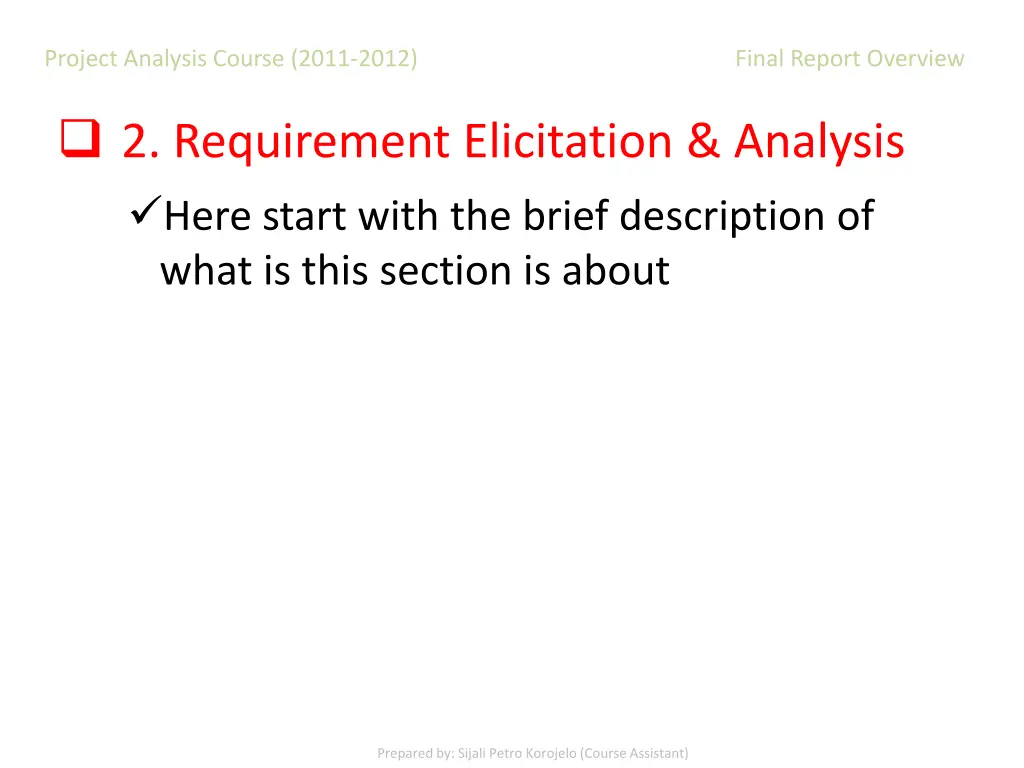 project analysis course 2011 2012 final report 8