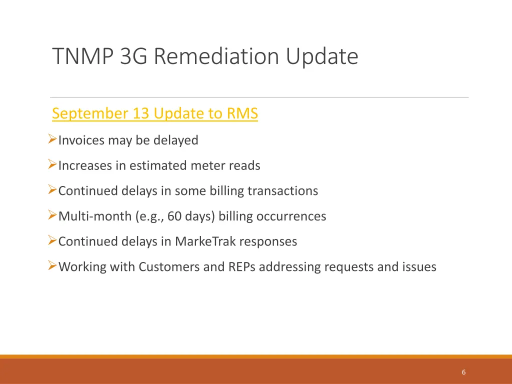 tnmp 3g remediation update