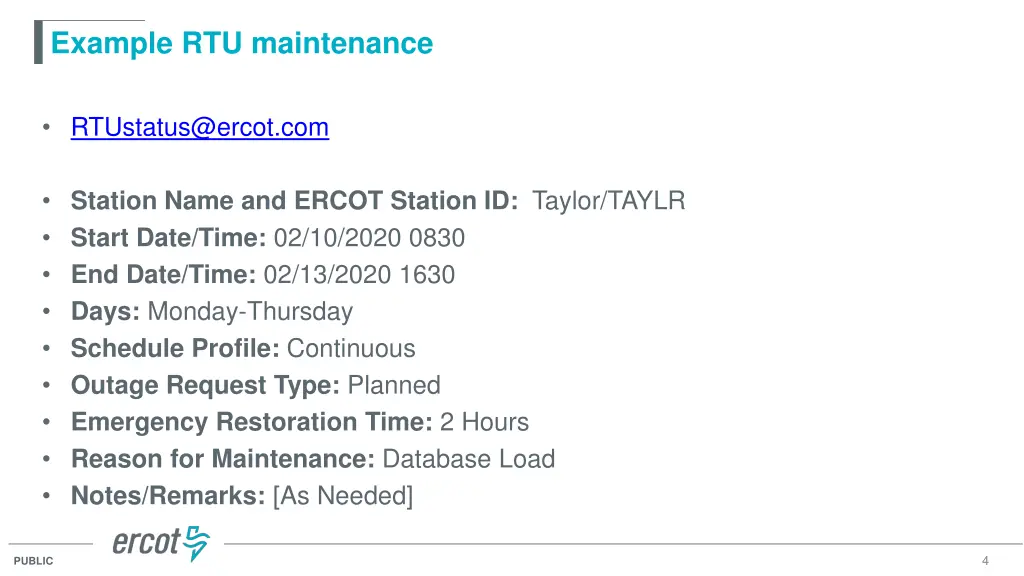 example rtu maintenance