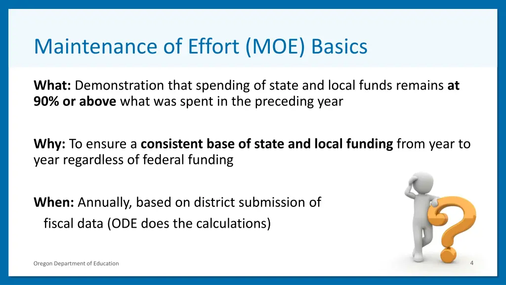 maintenance of effort moe basics