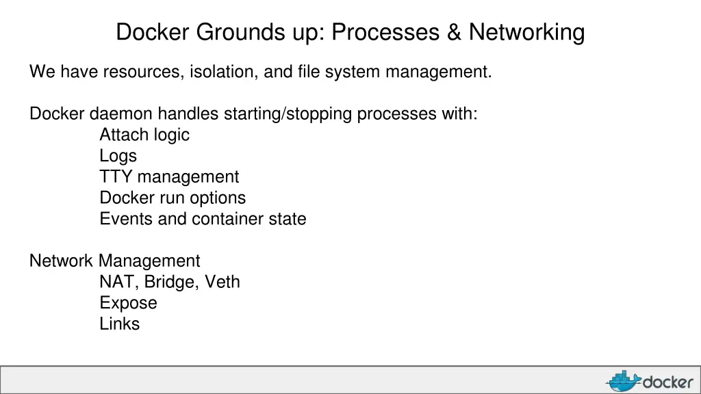 docker grounds up processes networking