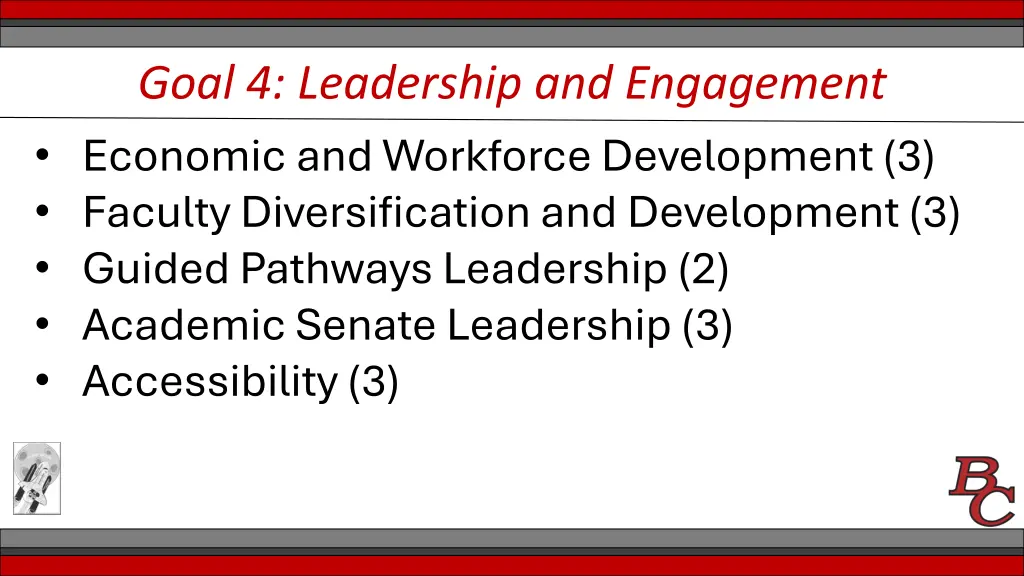 goal 4 leadership and engagement economic