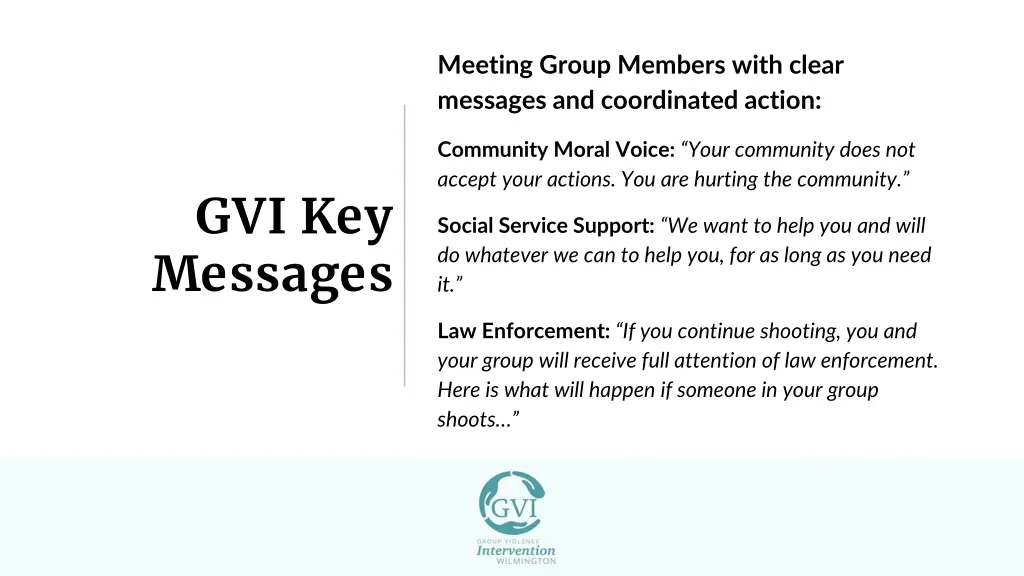 meeting group members with clear messages
