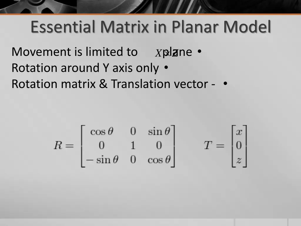 essential matrix in planar model