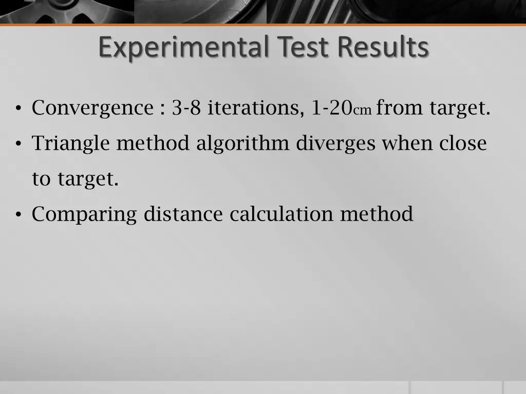experimental test results