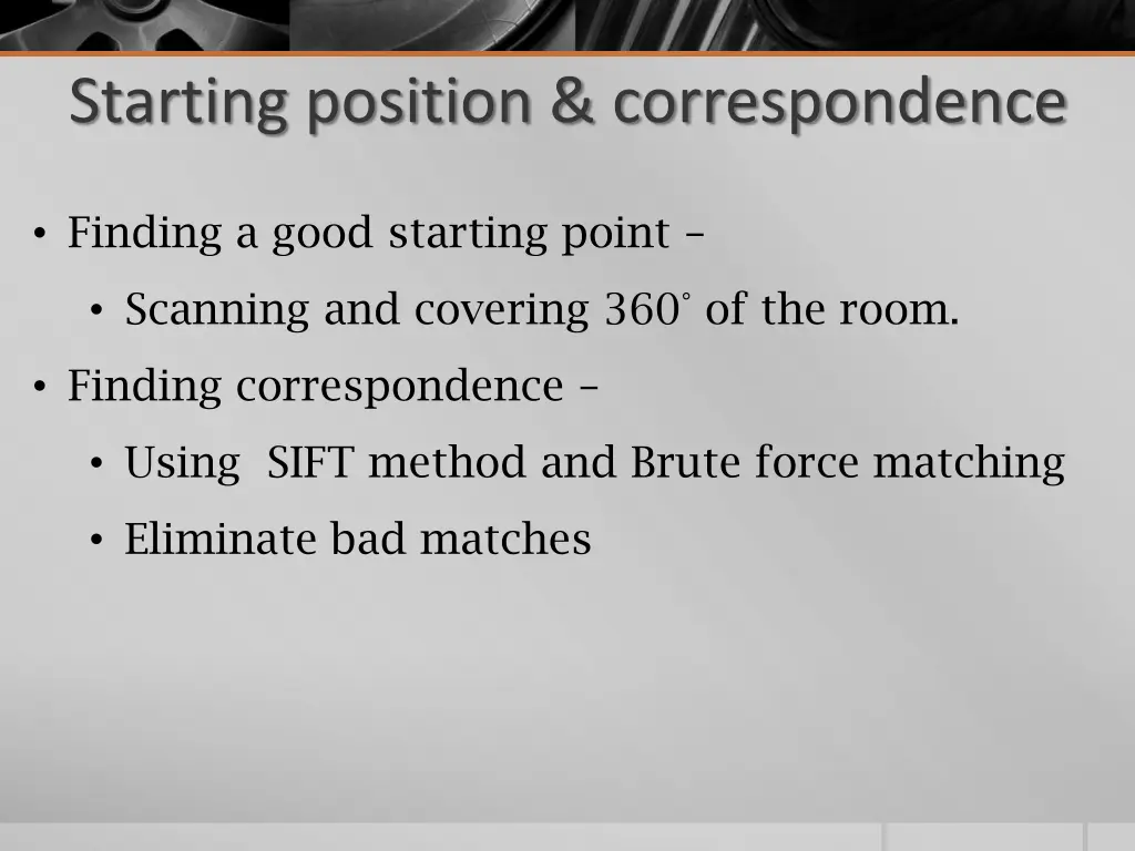 starting position correspondence