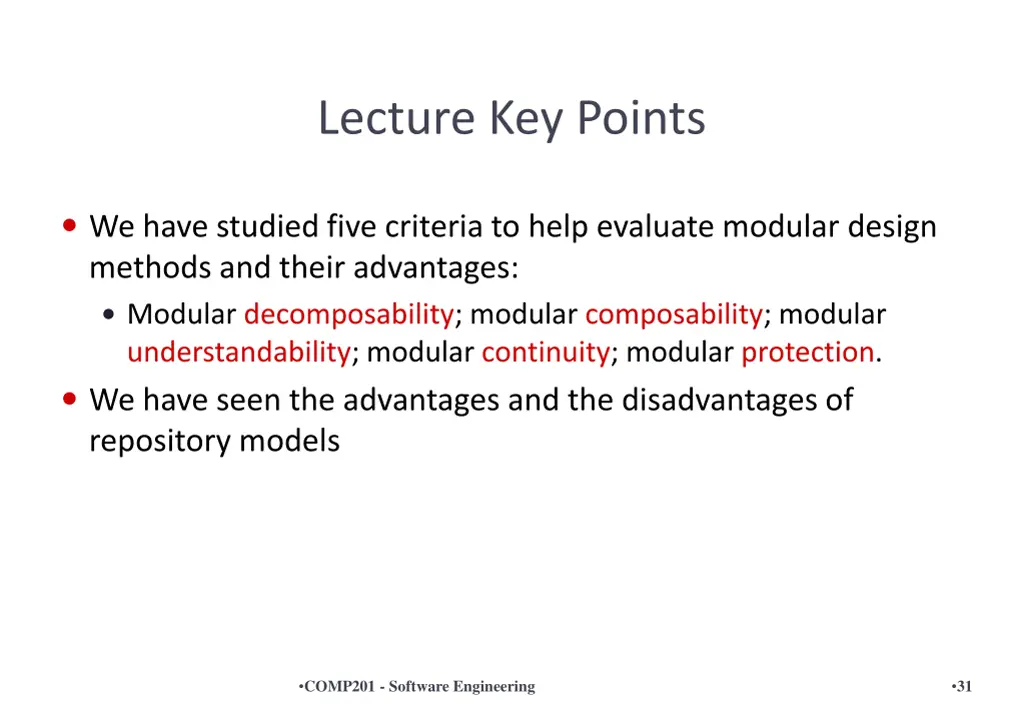 lecture key points