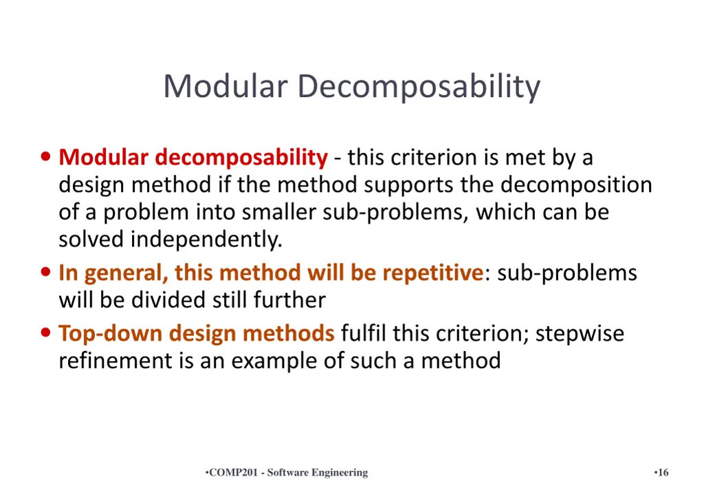 modular decomposability