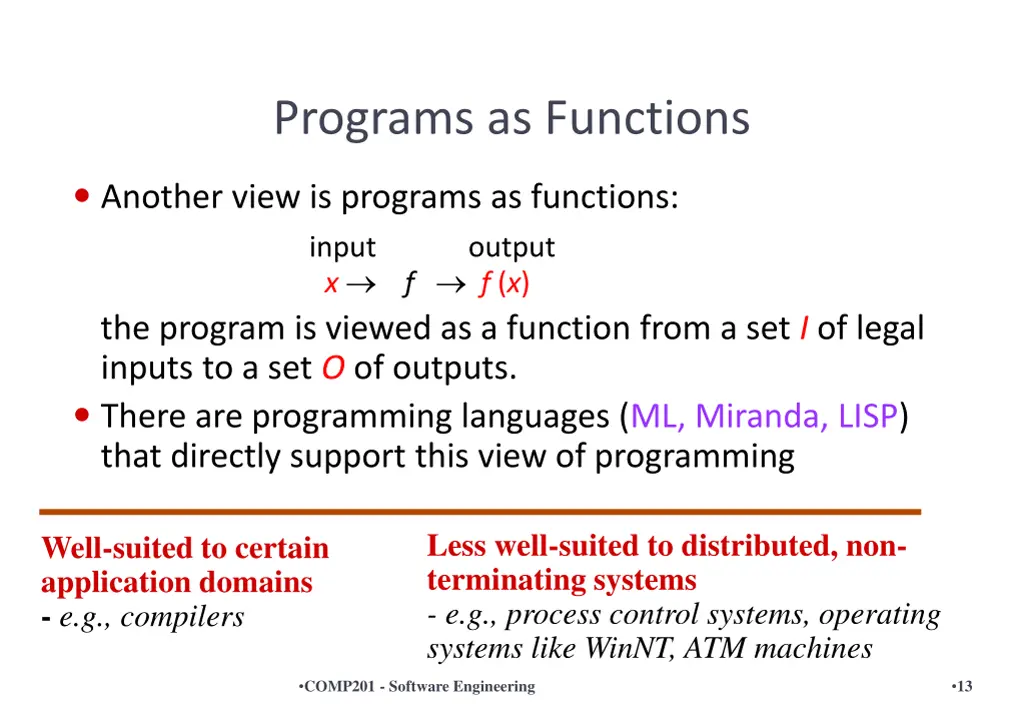 programs as functions