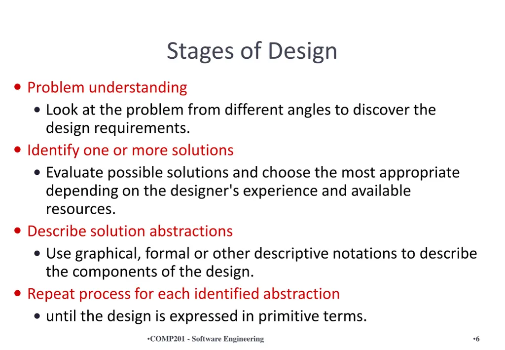 stages of design