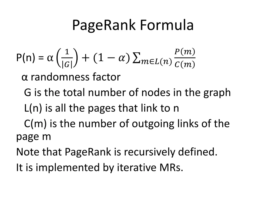 pagerank formula