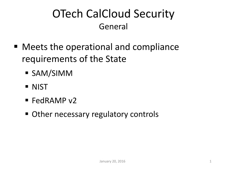 otech calcloud security general