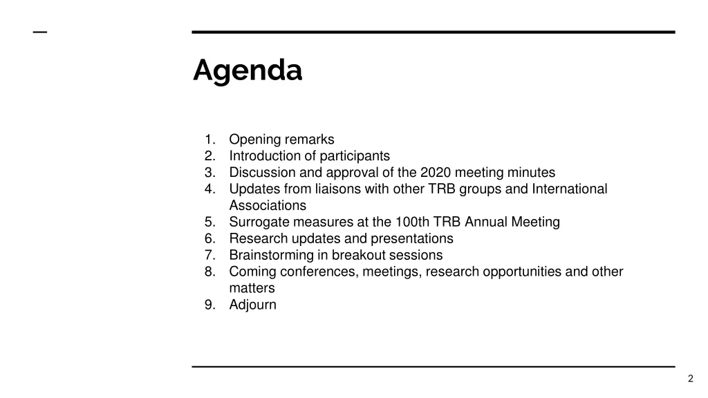 agenda
