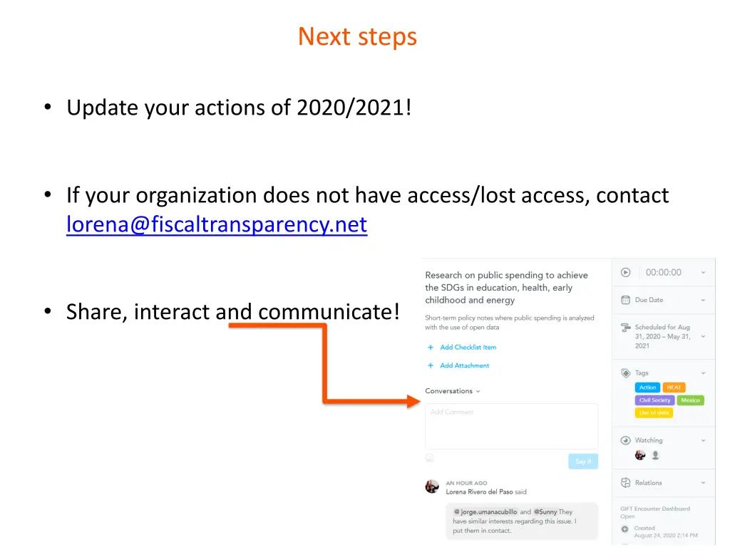 next steps