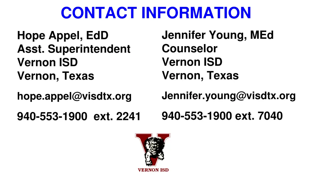 contact information