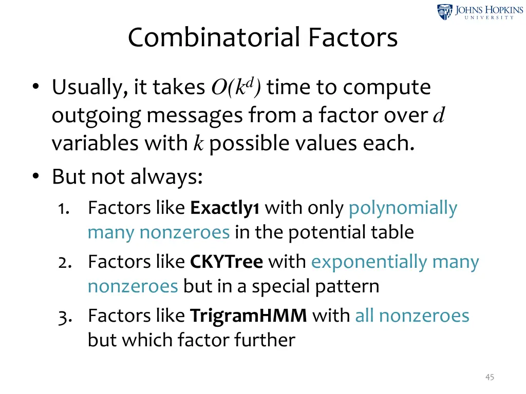 combinatorial factors