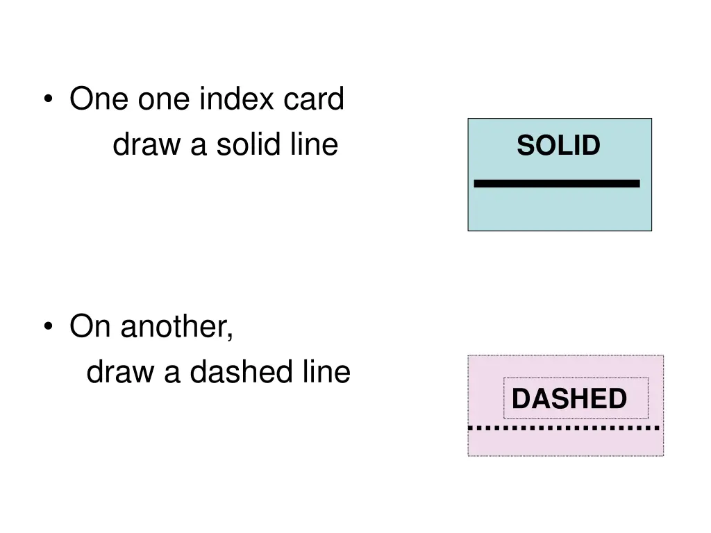 one one index card draw a solid line