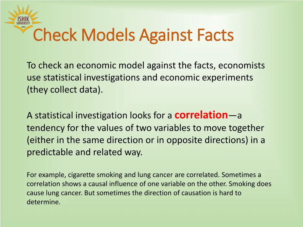 check models against facts check models against