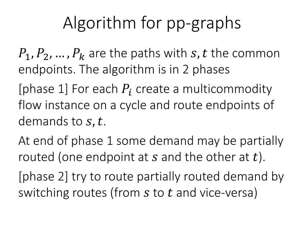 algorithm for pp graphs