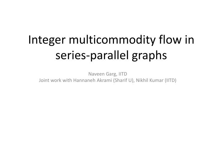 integer multicommodity flow in series parallel