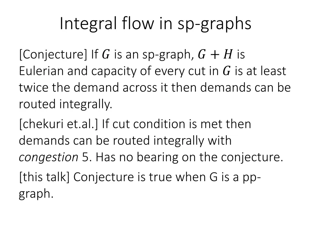 integral flow in sp graphs