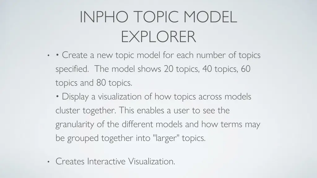 inpho topic model explorer create a new topic