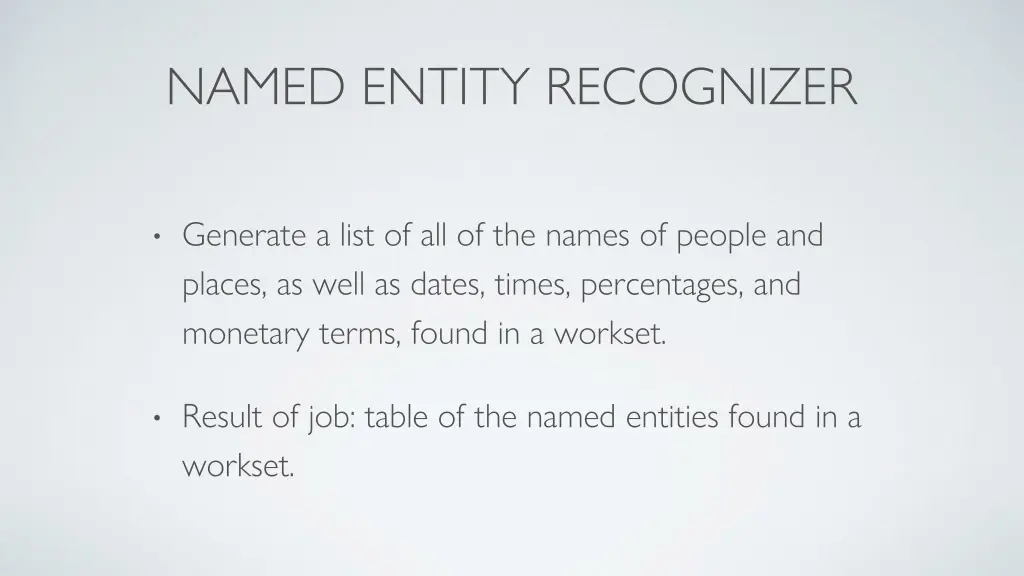 named entity recognizer