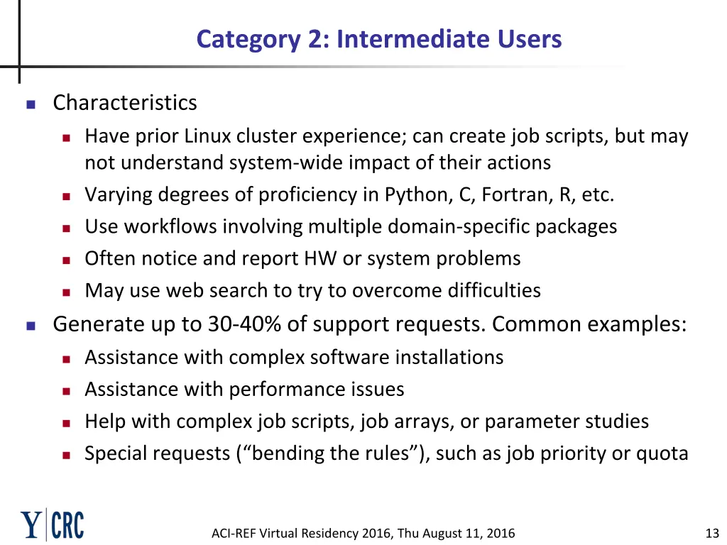 category 2 intermediate users