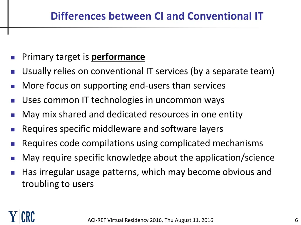 differences between ci and conventional it